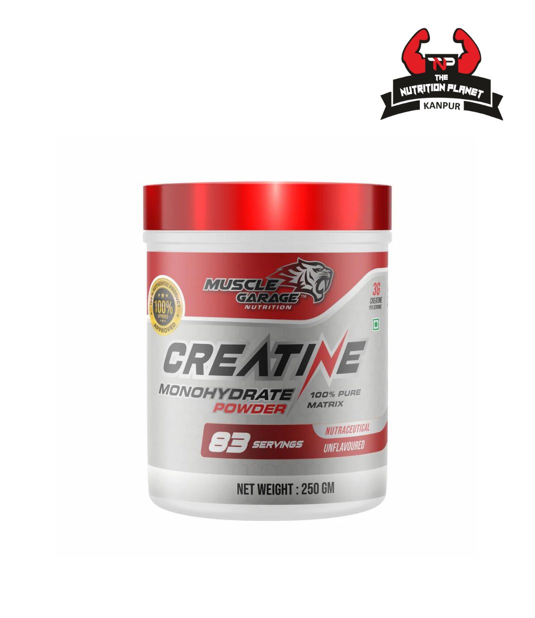 CREATINE MONOHYDRATE POWDER (UNFLAVOURED, 250GM, 83 SERVINGS)